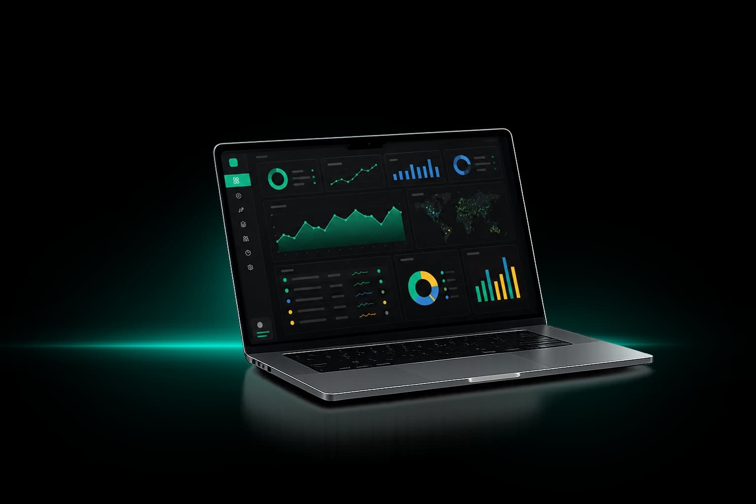 Computadora con dashboard tecnológico de Gembakai